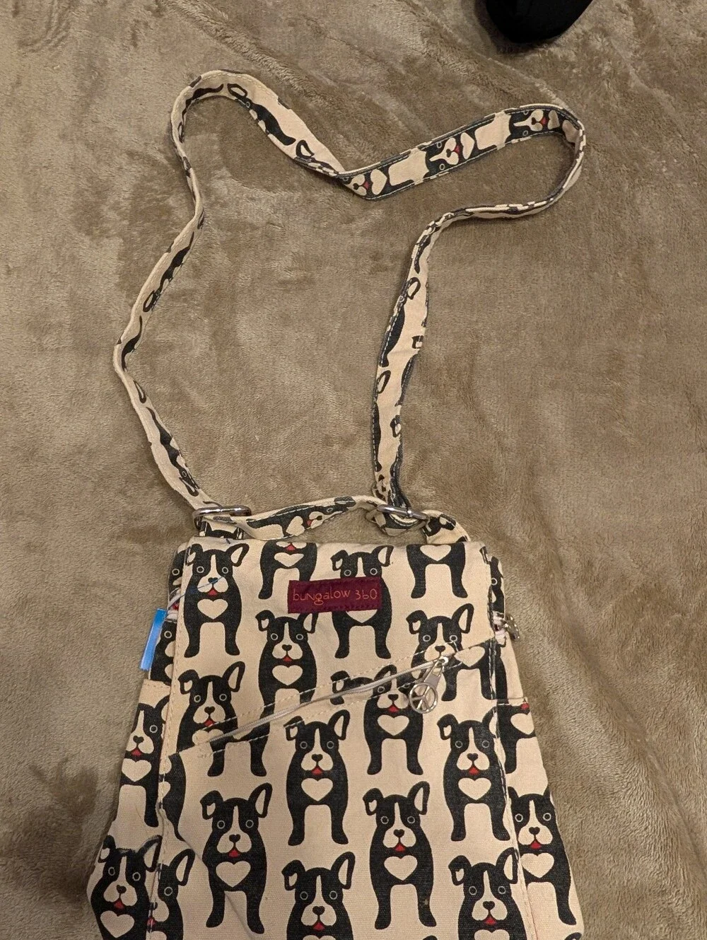 Bungalow 360 Black & Cream Dog Pattern Crossbody